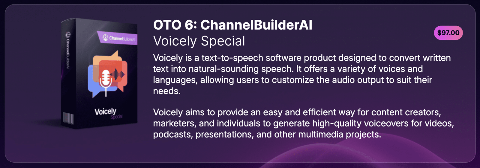 OTO 6-ChannelBuilderAI
Voicely Special